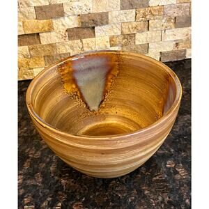 Splash Brown Drip Sango Stoneware Mixing Bowl 4951
